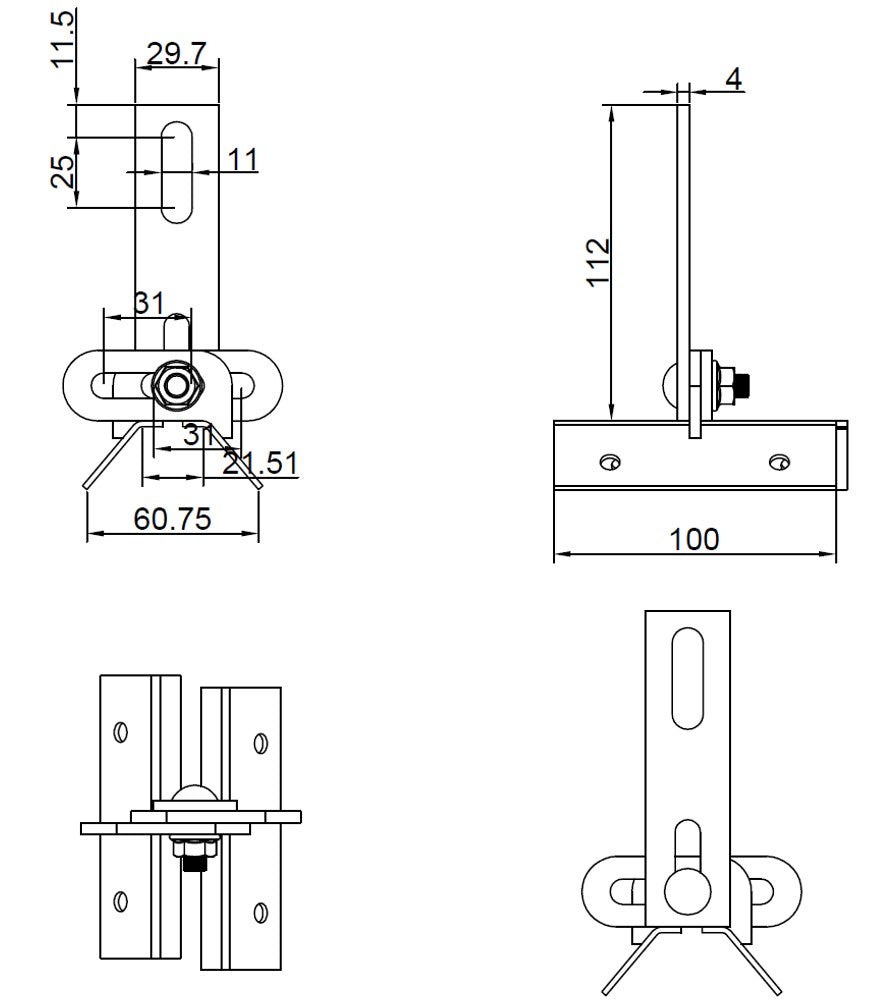 Nastaviteľná konzola pre trapez. plech rovná
