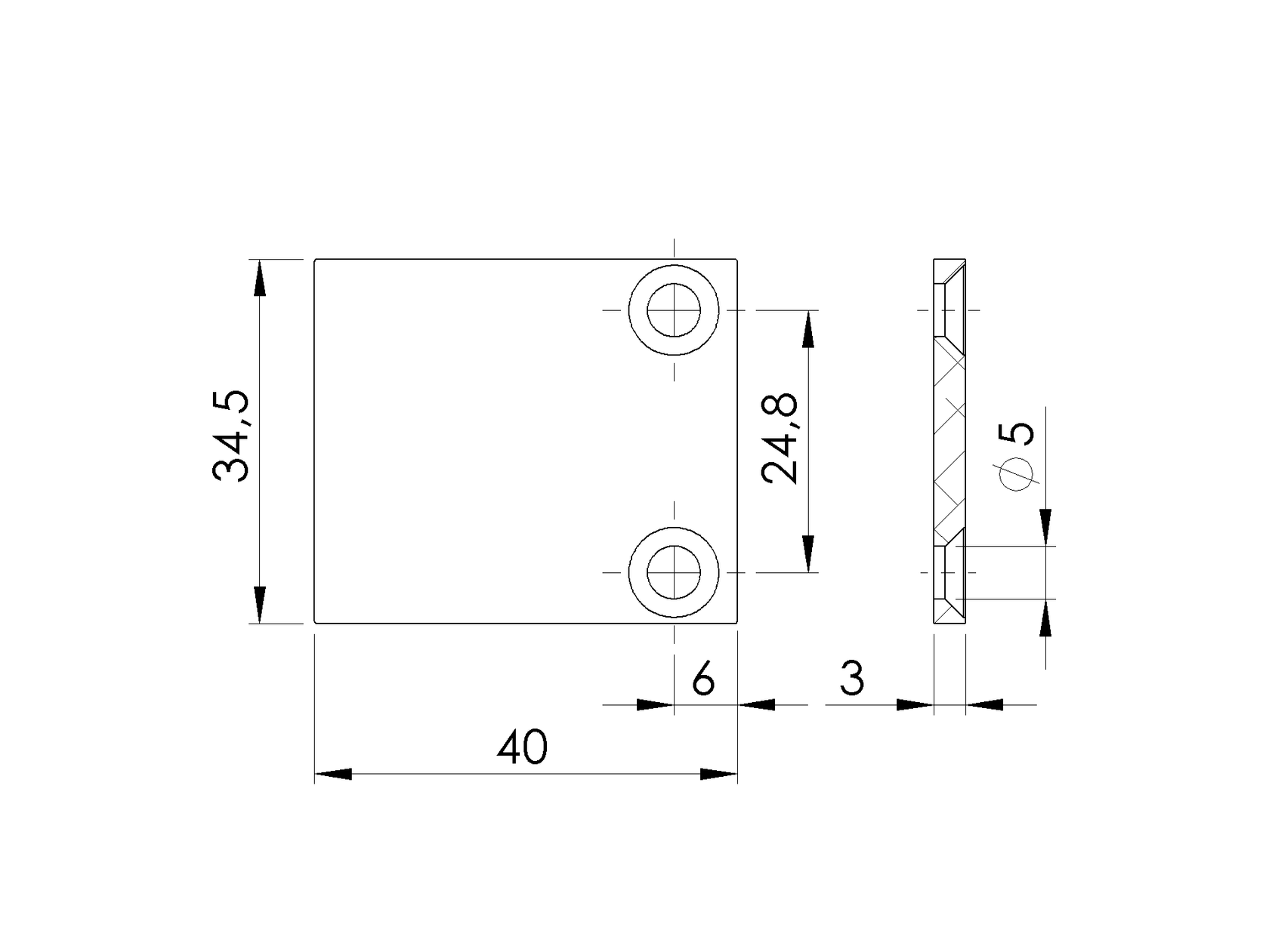 Hliníková krytka adaptéra pre 20mm laty R7016