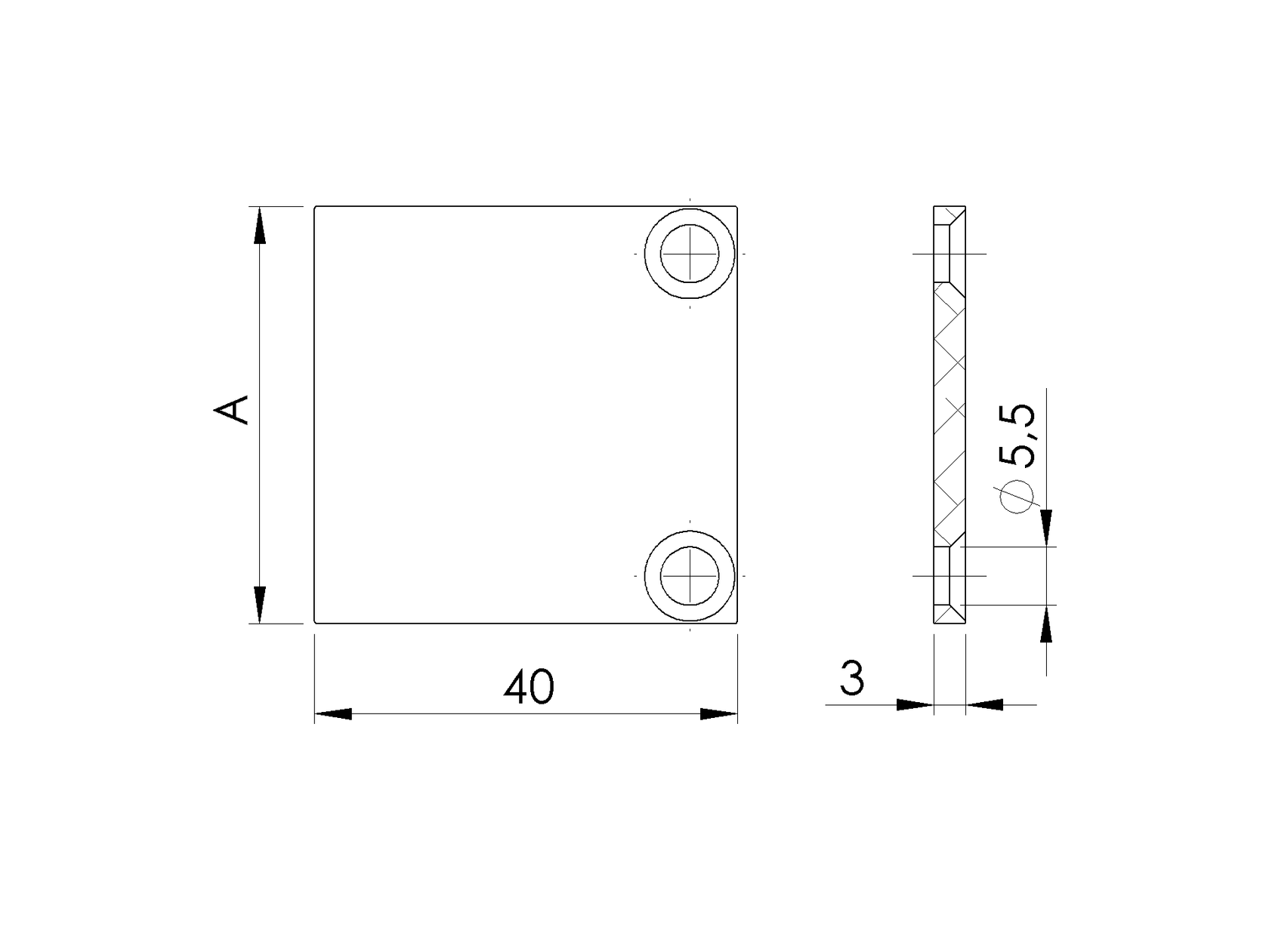Hliníková krytka adaptéra pre laty 20-26mm R7016