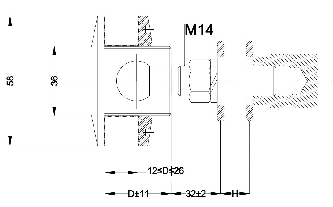 Úchyt skla spider, AISI 304