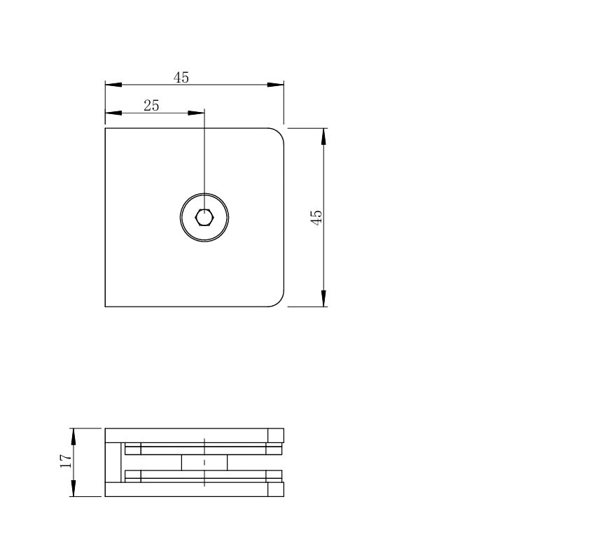 Zasklenie pevne - držiak skla, BLACK
