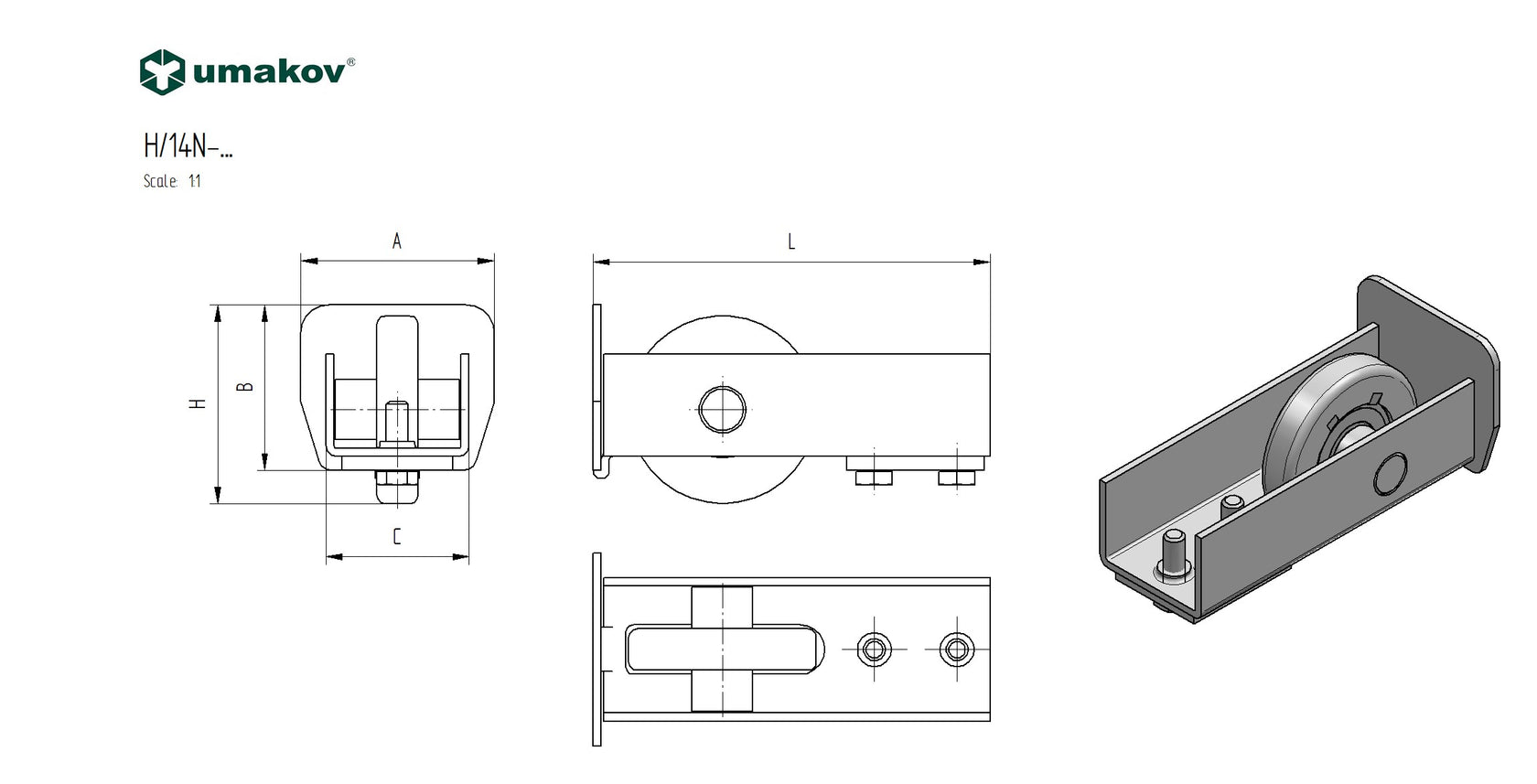 Koliesko dojazdové s krytkou Zn, profile 70x60, L1