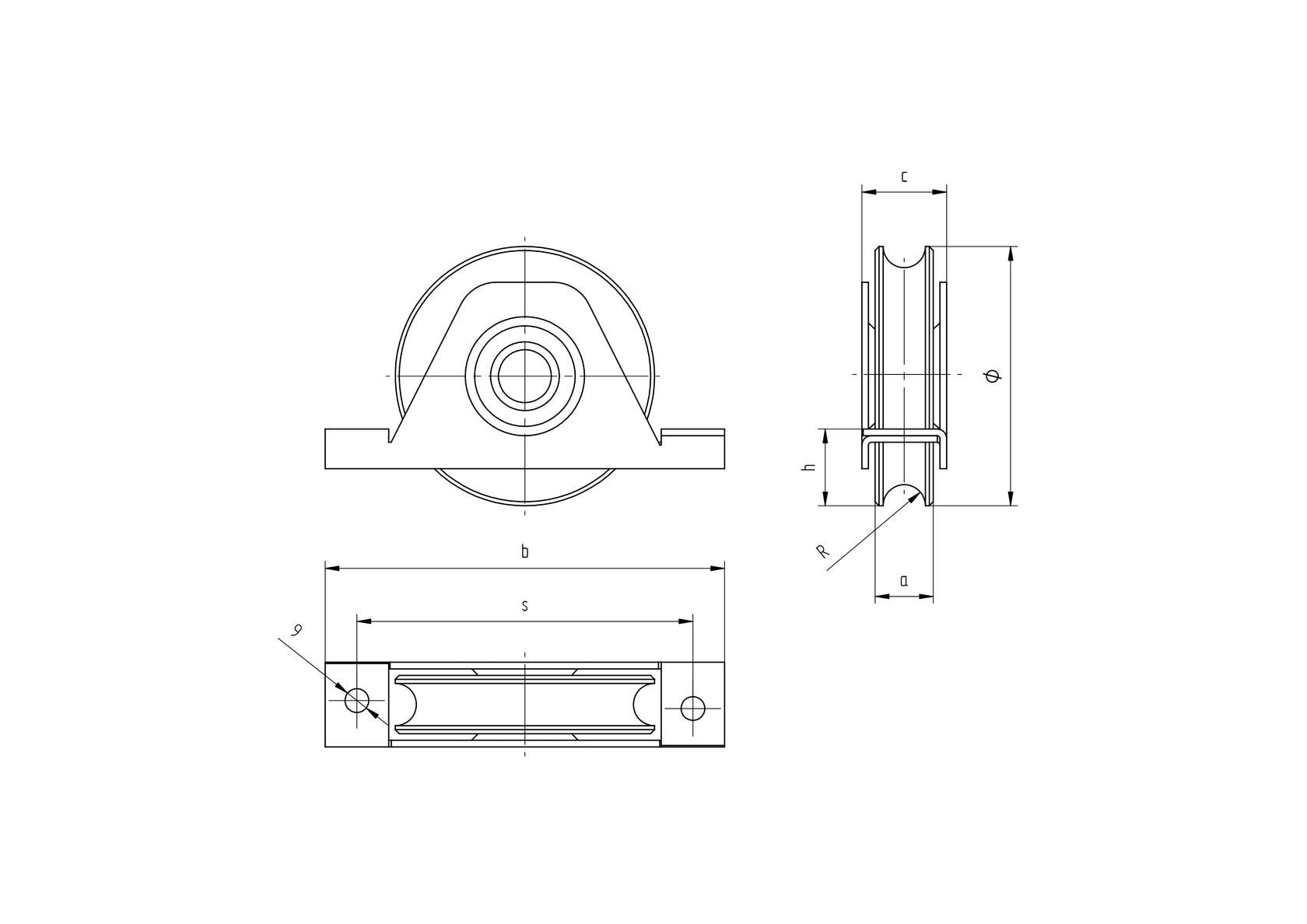 Pojazdové koliesko komplet -U, Zn, D100mm
