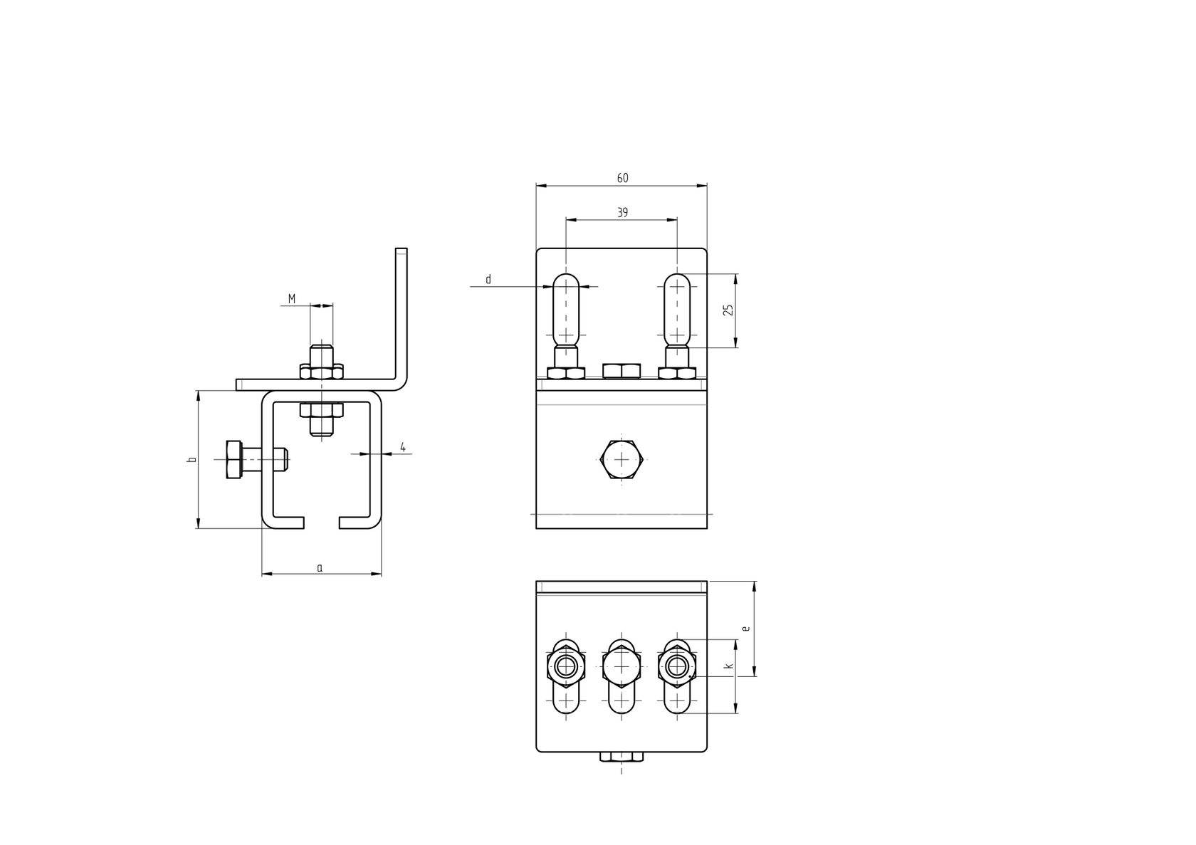 Držiak profilu - bočný H/18-57x67