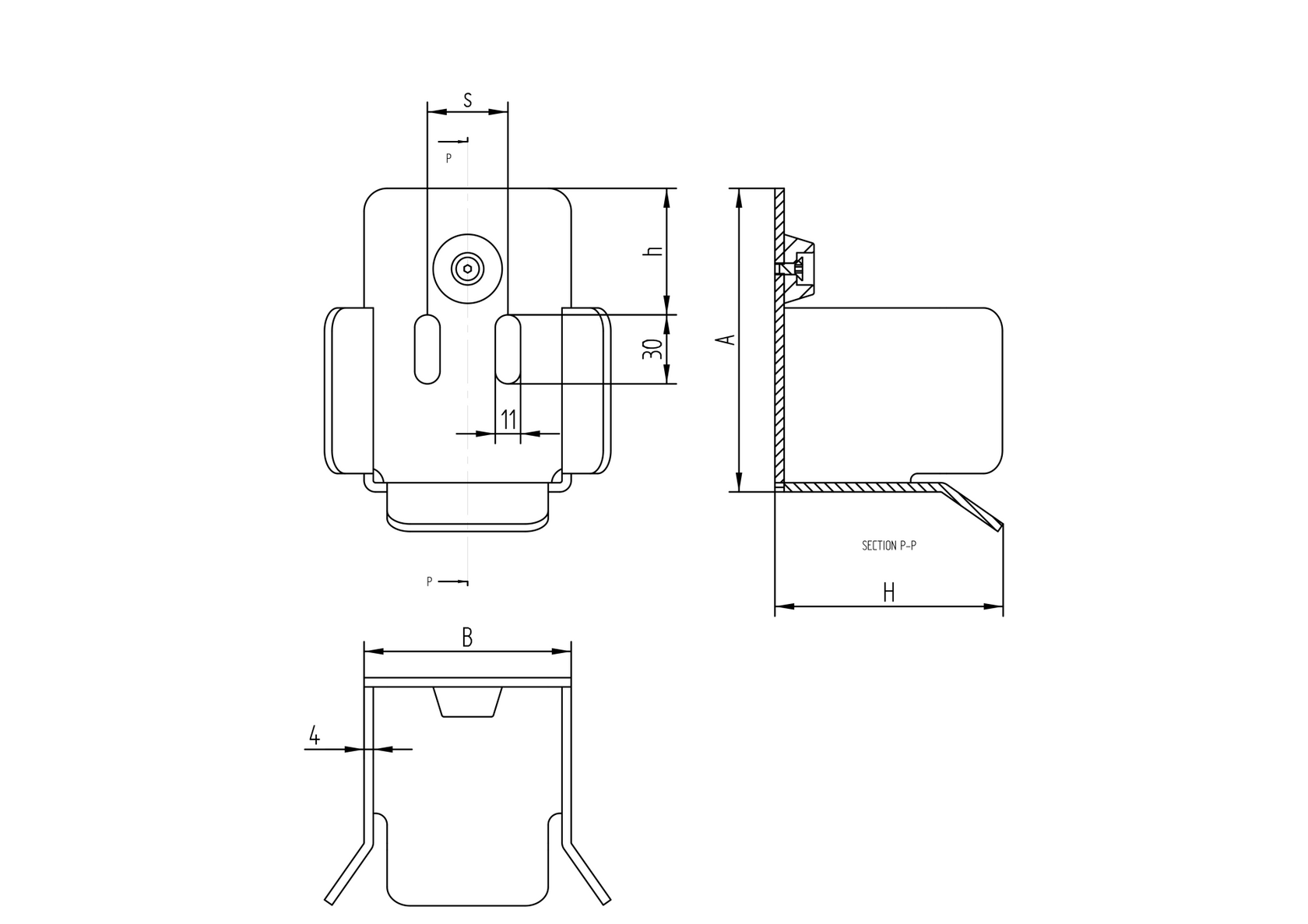 Nábeh spodný Zn, profile 60x60mm