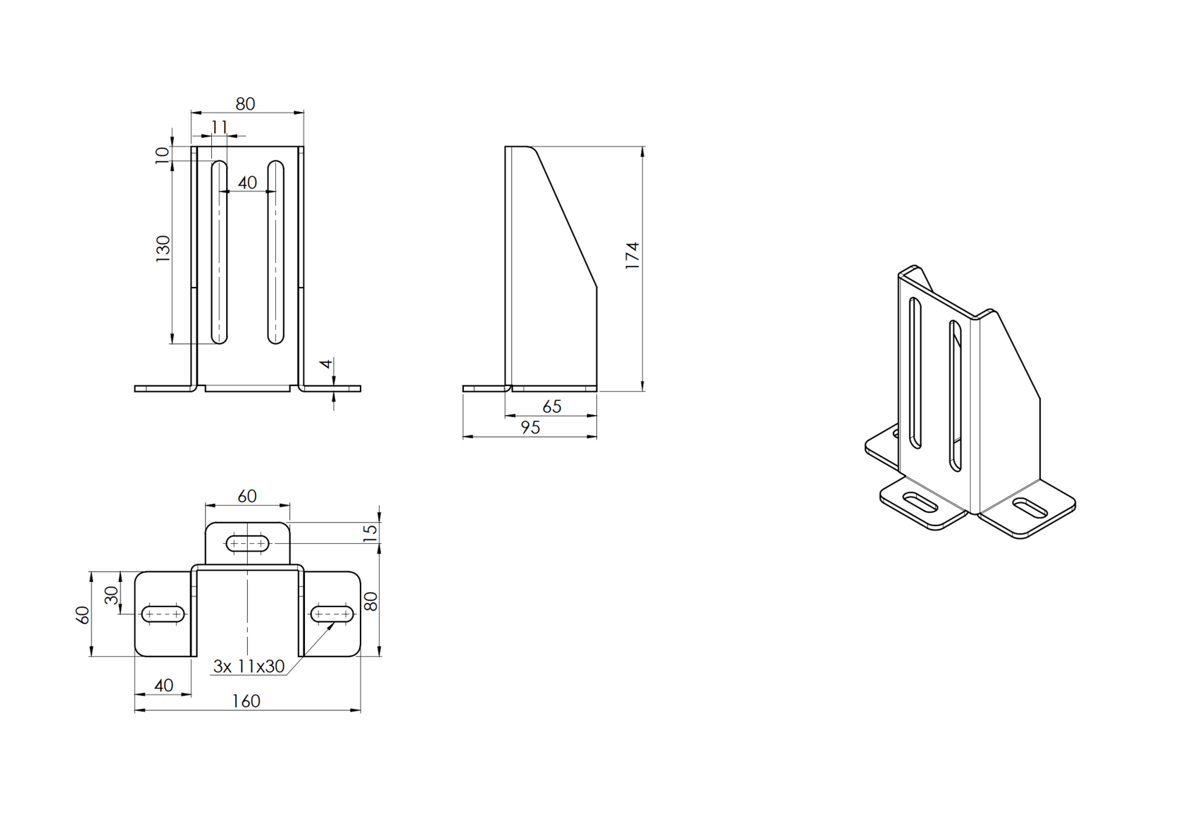 Držiak univerzálny, Zn