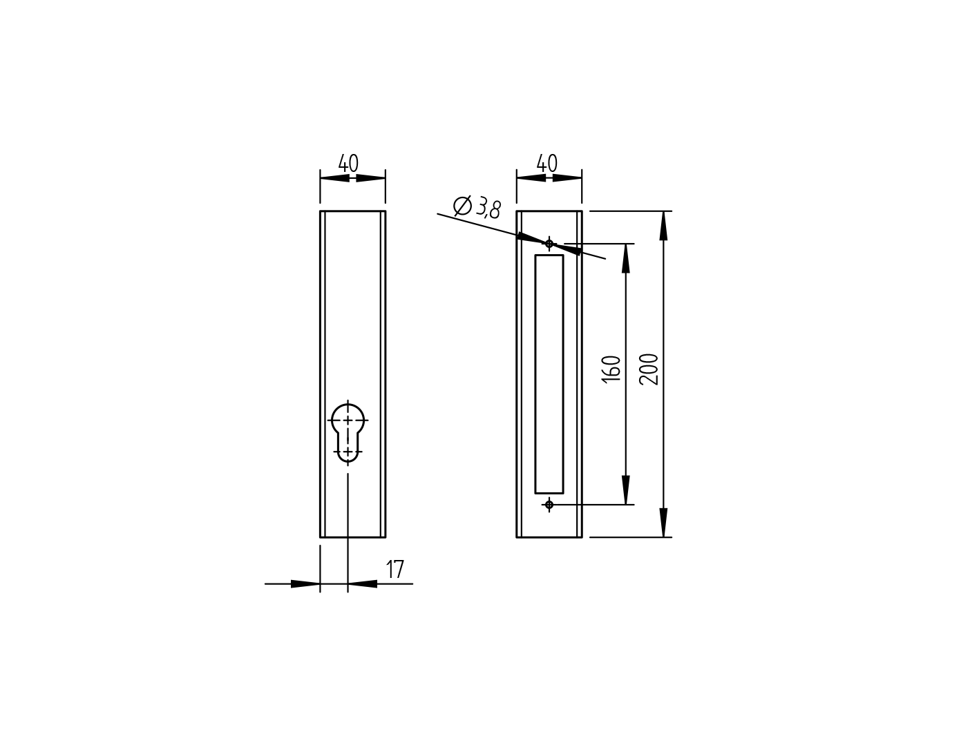 Zámková krabica k zámku H/36-20A 40x40mm