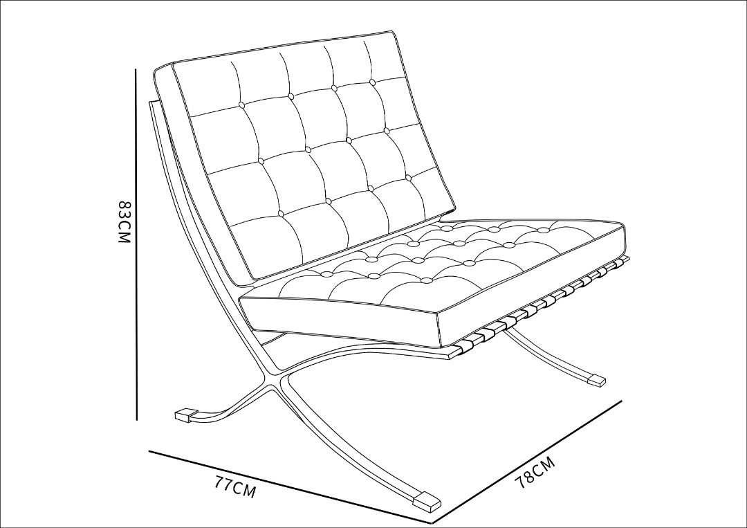 Kožené kreslo barcelona design Barcelona replika