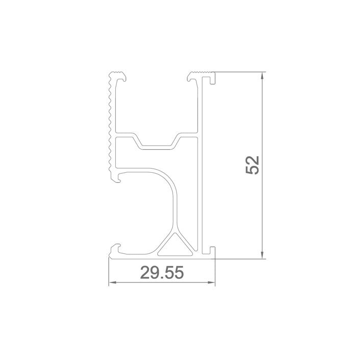 Montážny hliníkový profil R52-3000