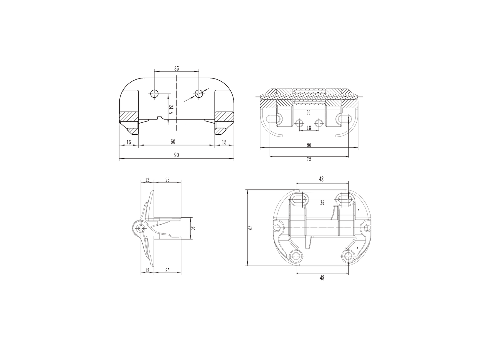 Záves na brány, bez pružiny