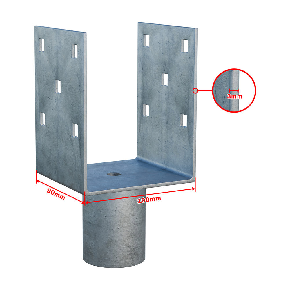 Nadstavec na zemnú skrutku Zn "U" 100x90x120x60mm