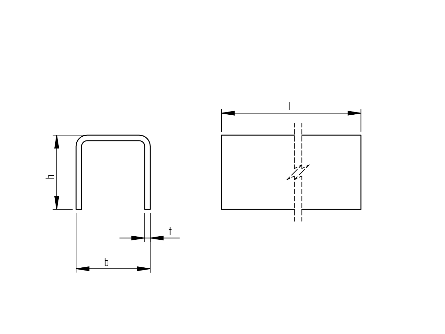 Oceľ. profilová U-profil 40x40x3mm L6m