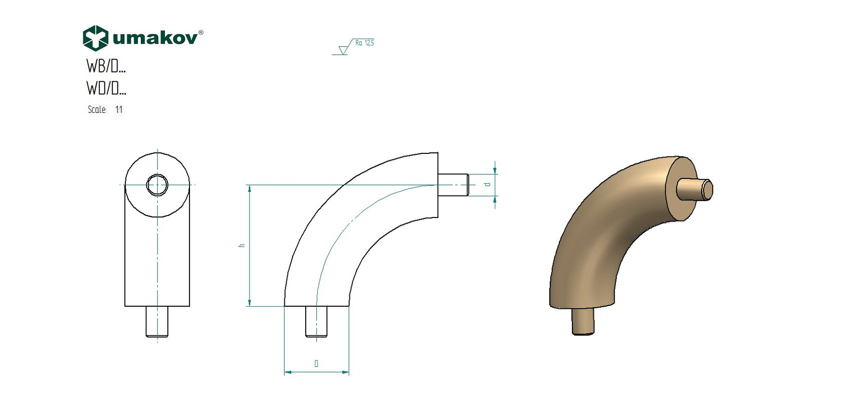 Spojka (koleno, prechod) madla, DUB