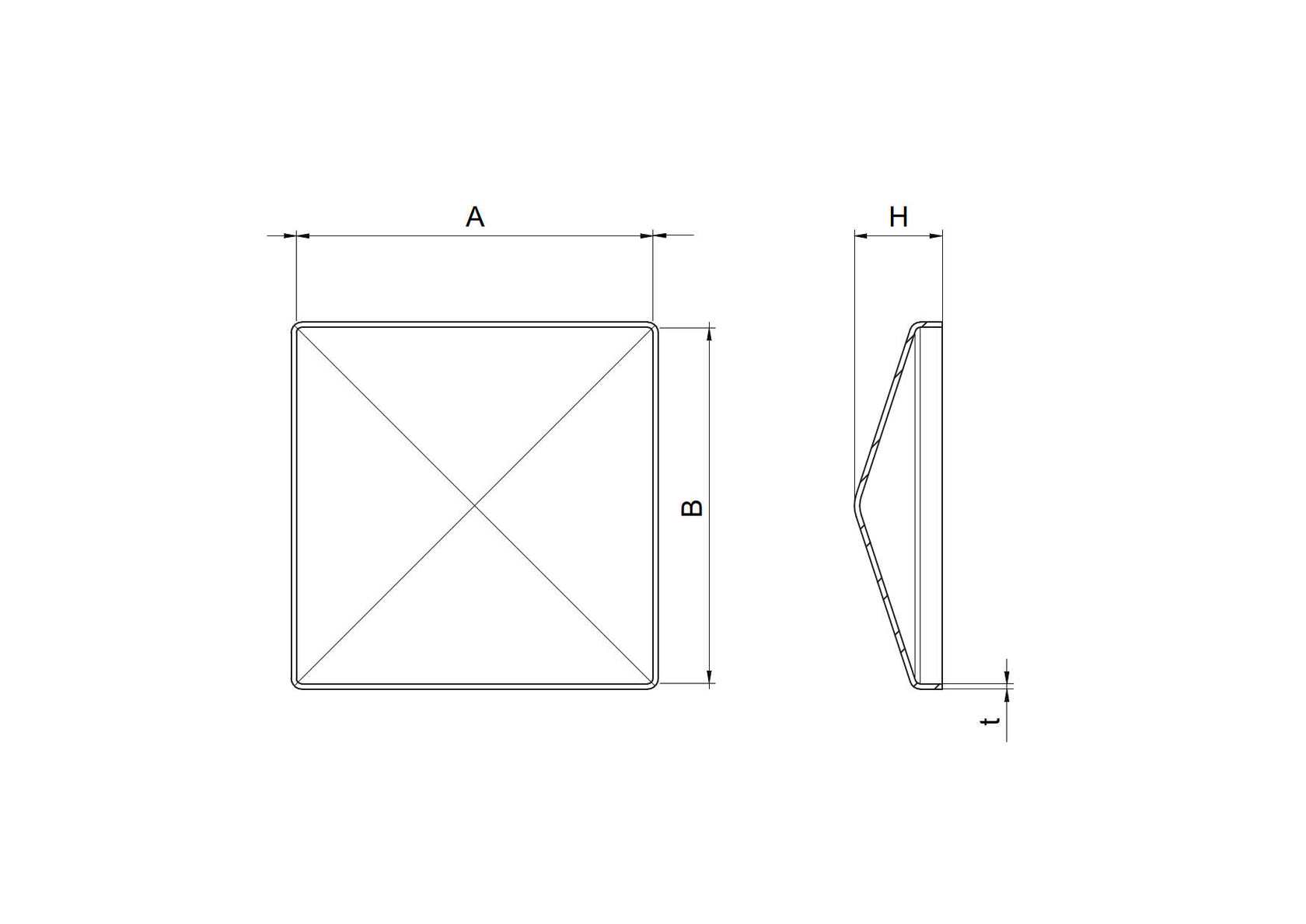 Krytka na stĺpik, JP 50x50mm