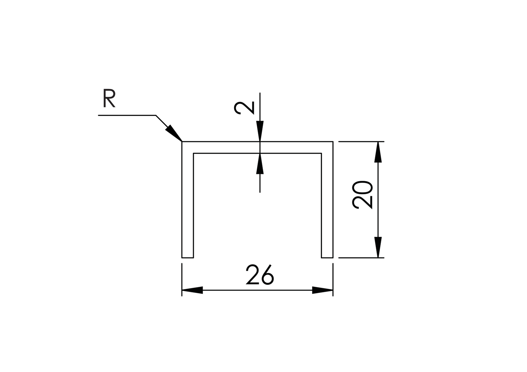 Madlo držiak skla AL