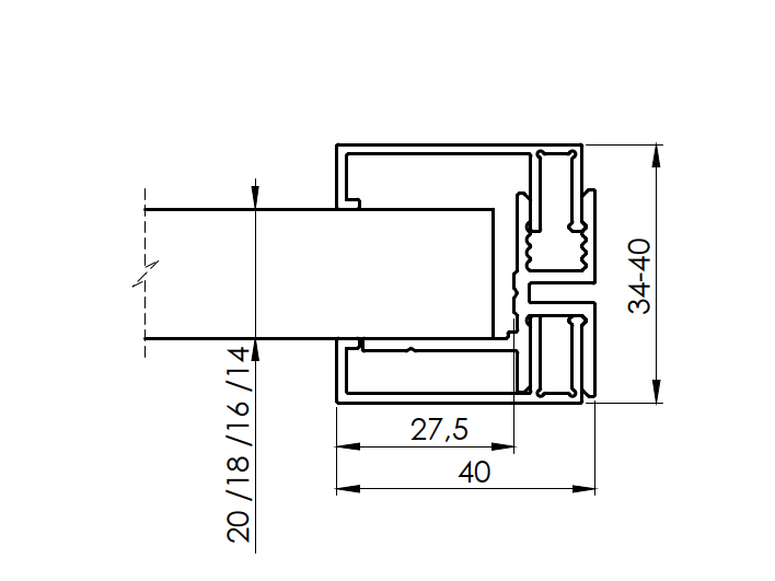 Set hliníkového plotového adaptéra pre výplne 20-14 - 1700mm