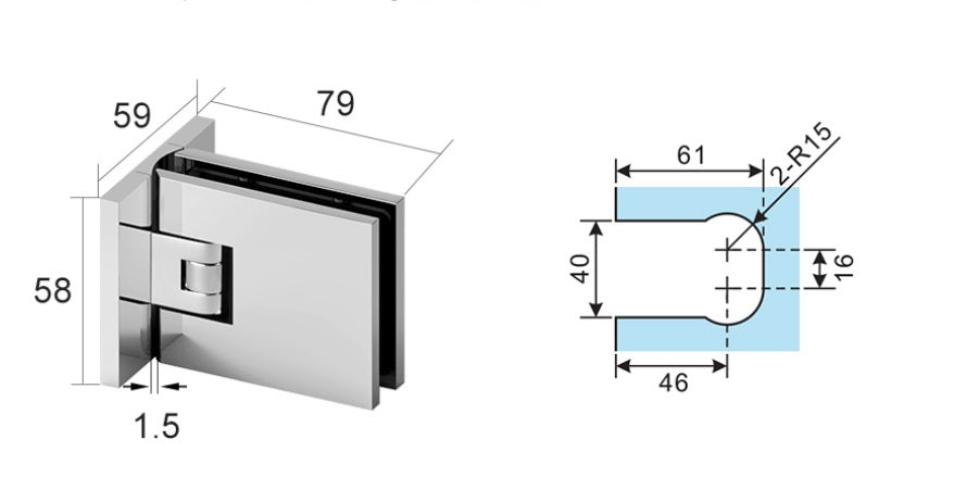 Pánt pre sklenené dvere +/- 90stup SwingPro