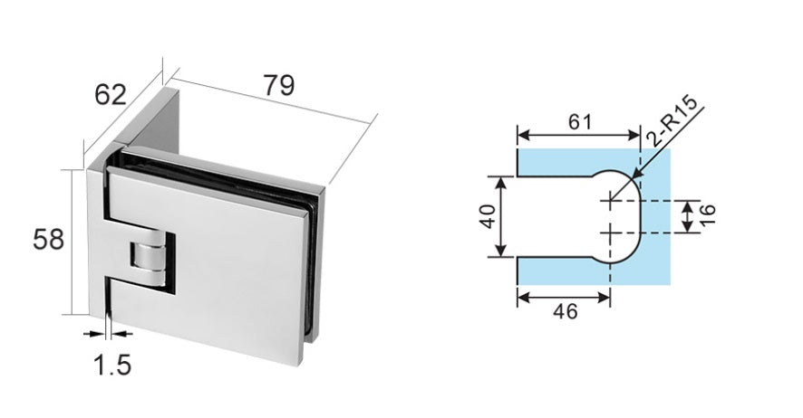 Pánt pre sklenené dvere +/- 90stup SwingPro