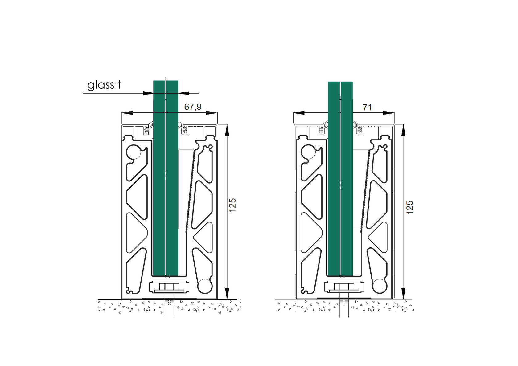 Celosklenené zábradlie-profil dutý-vrchné kotvenie
