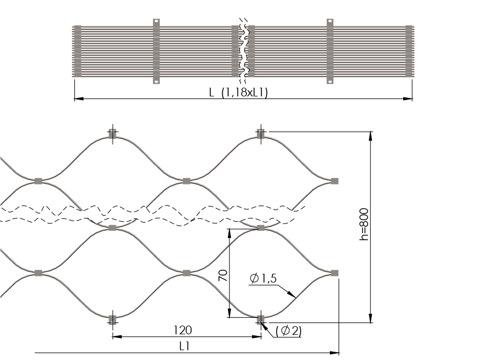 Lanková výplň - sieť