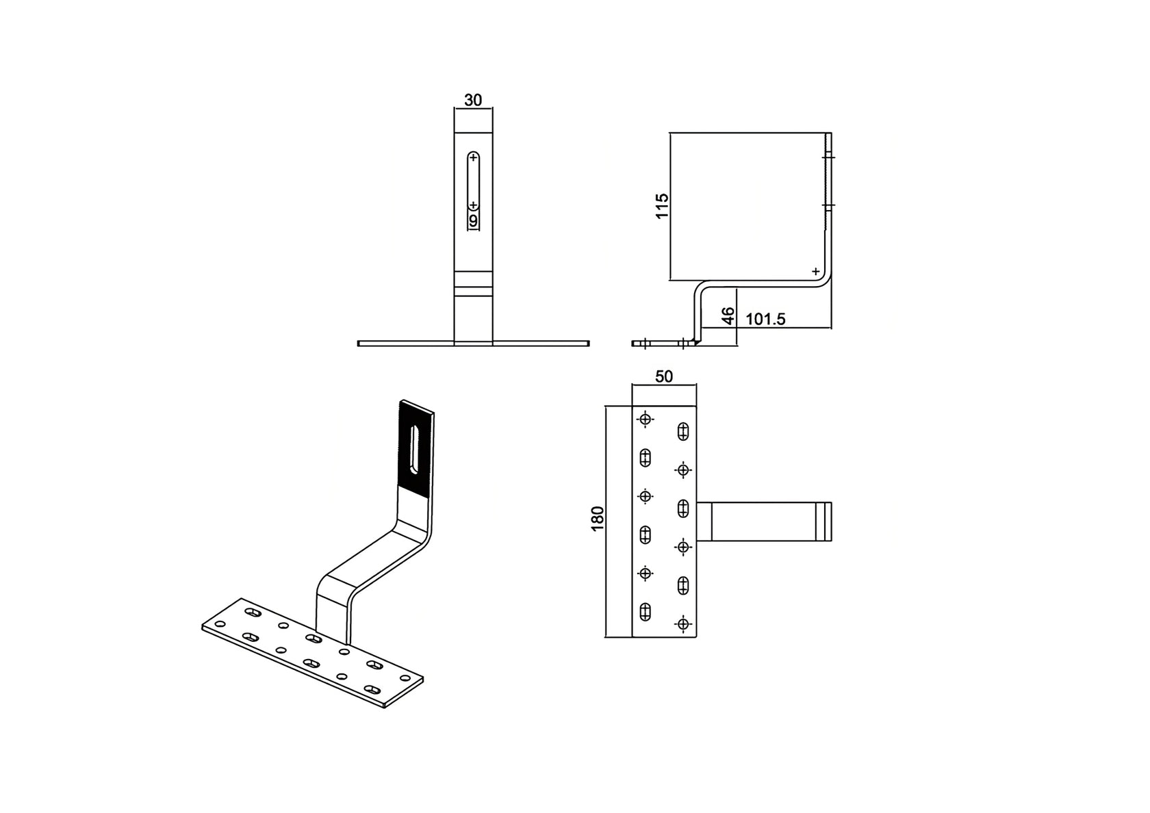 Strešný hák pevný - set škridla keramika/betón