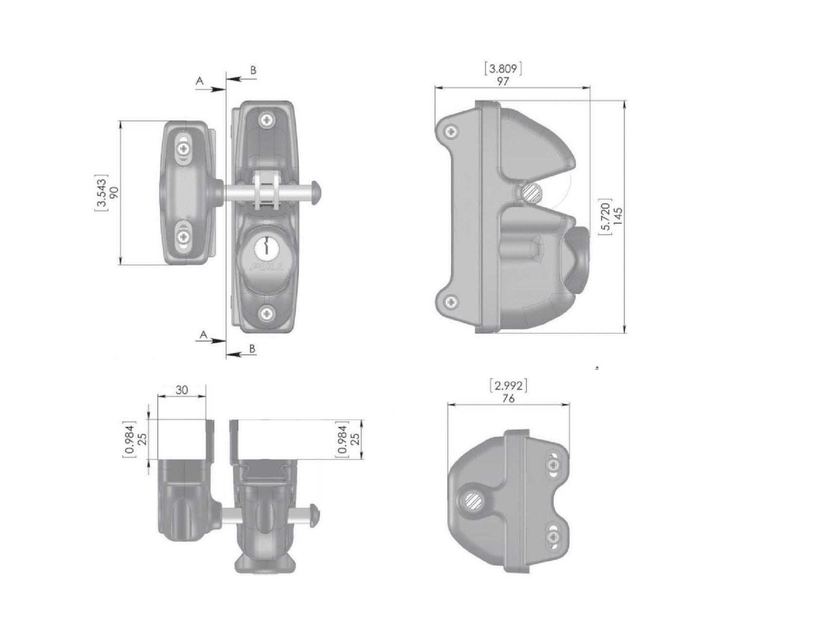 Háková západka so zámkom, jednostranná