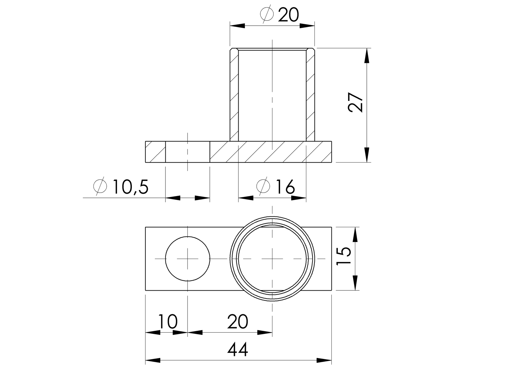 Vložka pre pánt D4/83 a D4/84 k bránovému profilu