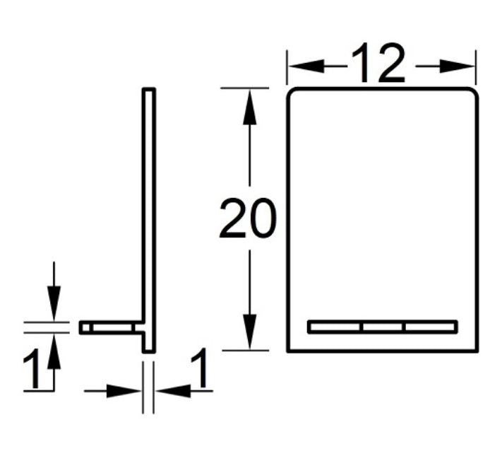 Záslepka k profilu 20x12 glass t8mm