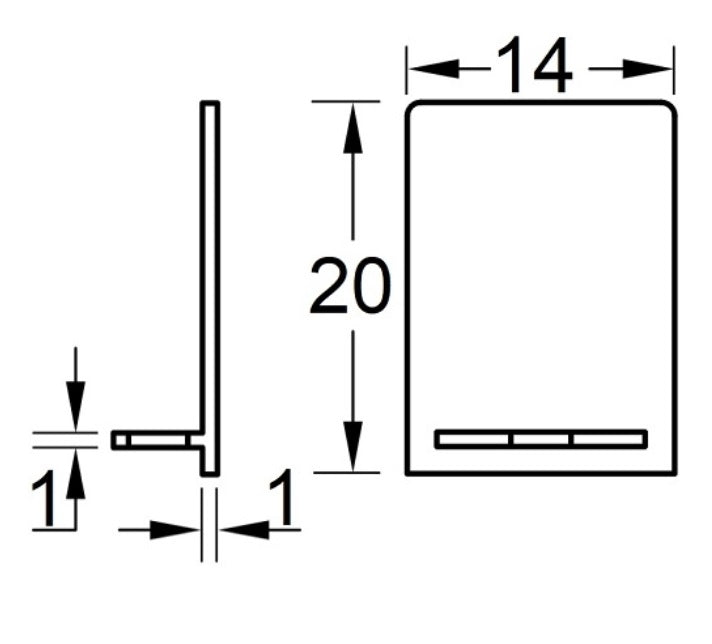 Záslepka k profilu 20x14 glass t10mm